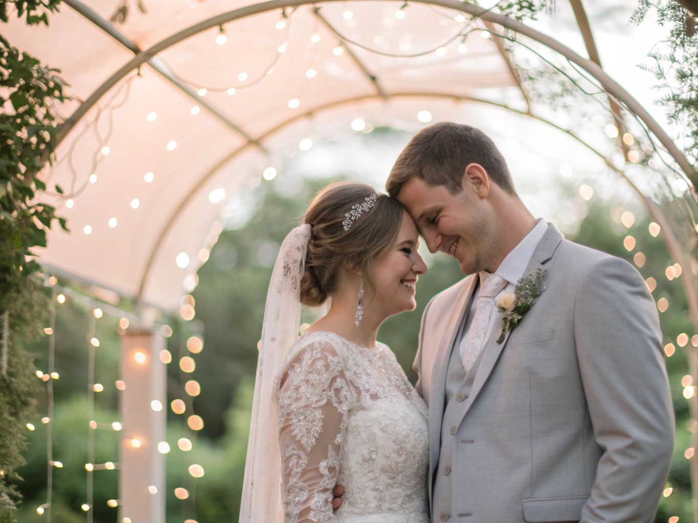 Elegant wedding couple portrait
